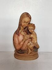 Vintage Figurine Statue Madonna Virgin Mary & Baby Boy Resin Made in Italy picture