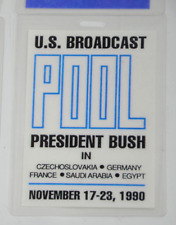 George H W Bush Middle East TRIP Press Pass 1989 ABC News Credential Vtg Germany picture
