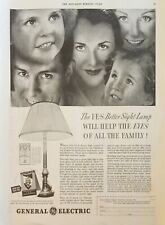 1935 General Electric I E S Light bulbs Vintage Ad will help the eyes picture