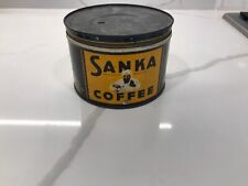 Antq One Pound Sanka Coffee Tin with Nash’s Coffee Two Lbs Tin Lid -free postage picture