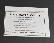 1952 Print Ad Blue Water Court Oscoda Michigan Lake Huron Ray S Jacox Iosco CO picture
