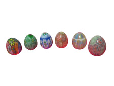 Set Of 6 Hand Painted Easter Egg Candles 2.5