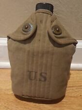 WW1 U.S. Army Mounted Canteen Cover Bauer Bros 1918 & Vollrath 1944 WWII Canteen picture