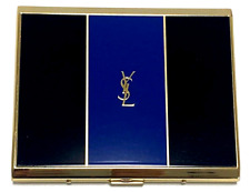 Vintage YVES SAINT LAURENT  YSL Logo Cigarette Case card case Black blue picture