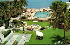 New Chateau Resort Motel Pool Patio Air View Miami Florida FL Postcard UNP VTG picture