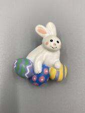 Vintage Easter Bunny Rabbit W/ Easter Eggs Easter Unlimited Lapel Pin Brooch picture