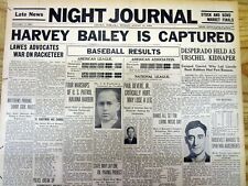 7 1933 hdlne newspapers MACHINE GUN KELLY / HARVEY BAILEY GANG KIDNAPPING TRIAL picture