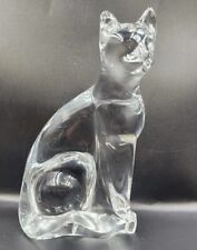 Vintage Baccarat Crystal Cat Figurine Sitting Feline France 8.25