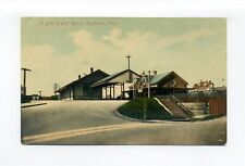 Roslindale MA postcard, New Haven Railroad Station, spending Labor Day here picture
