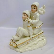 Lenox Snowy Day Celebration Kids on  Sleigh Riding Figurine - NEW picture