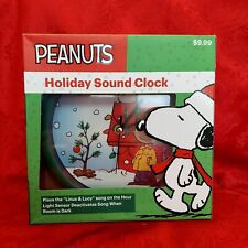 New Peanuts Holiday Sound Clock Musical Linus & Lucy Song Charlie Brown Snoopy picture