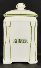 Antique Ginger Spice Canister by Victoria China Czechoslovakia with Green Detail picture