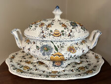 RARE 1960's Delft's Hand Painted by Jema Holland Soup Tureen w/Lid and Tray picture