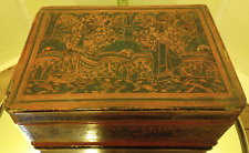Antique/Vintage Burmese Oriental Lacquer Ware Dresser/Jewelry Box 6 & 1/3 X 9  picture