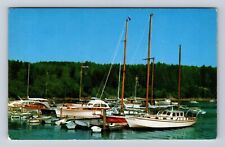 Mount Desert Island ME-Maine, Northeast Harbor Marina, Antique Vintage Postcard picture