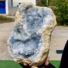 12.76LB Natural Blue Celestite Geode QuartzCrystal Mineral Specimen Healing picture