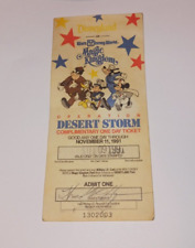 Disneyland Disney World Desert Storm Complimentary Ticket November 11 1991 picture