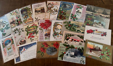 Lot of 22 Vintage~Christmas Postcards with Winter Snowy &  Cottage Scenes-k41 picture