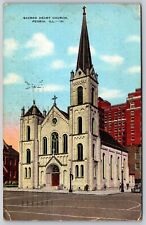 Postcard Sacred Heart Church, Peoria, Illinois 1946 T158 picture