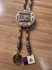 GRAND LODGE OF TEXAS 1994 TINSLEY GRAND MASTER BOLO TIE AF & AM MASONIC - B944 picture