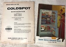Vintage Sears Coldspot Refrigerator Freezer Owners Manual model 72-74 +Partslist picture