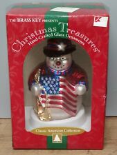 Glass Snowman USA Patriotic Christmas Ornament- Christmas Treasures C4 picture