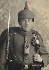 WW1 German Used Postcard Feldpost - Young Soldat in Full Kit Photo 1916 picture