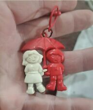 Rare Vintage 1980s Charm Boy & Girl With Umbrella For 80s Charm Necklace AS IS picture