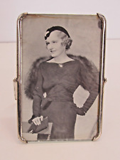 Vintage Art Deco Silver Tone Mirror Photo Picture Frame #LE-1 picture