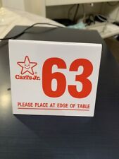 Classic Carl's Jr Table Number Tent Sign 63 picture