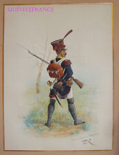 LARGE LIGHT INFANTRY WATERCOLOR DRAWING - FIRST EMPIRE - LUCIEN ROUSSELOT #3 picture