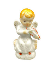 Vintage Ceramic Angel Holding Violin Japan Christmas Holiday Cherub Wings picture