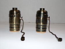 Pair, vintage, KAEDER # 41Z7, K.K.K. brass, pull chain lamp/light sockets Works picture