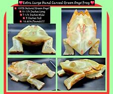 👀😲 Irresistible HUGE GREEN ONYX Hand-Carved Frog: Strength, Self Clarity, LOVE picture