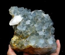 4.6LB Natural rare blue cube fluorite & calcite & crystal Mineral Specimen/China picture