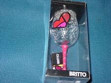 ROMERO BRITTO CHEERS GIFTCRAFT 2010 PINK HEART WINE GLASS ART DESIG IN PACKAGE picture