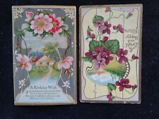 2 USED VINTAGE POSTCARDS 1909-10 picture