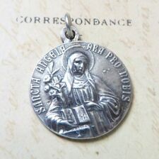 St Angela / St Ursula Medal - Sterling Silver Antique Replica picture