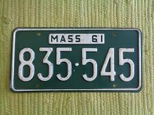 1961 Massachusetts License Plate MA Tag 61 Plate Mass 835-545 picture