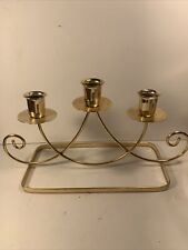 Vintage Mid Century Gold Tone Metal Candleabra picture