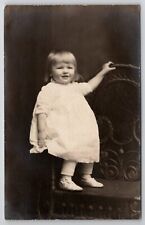 RPPC Cute Bright Eye Blonde Hair Little Girl c1916 Portrait Postcard I22 picture