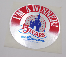 Vintage 1986 Walt Disney World 15 Years I'm A Winner Decal Sticker Round 4