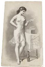 Capadura Cigar Card Risque Woman Victorian Trade Card 1880s Sexy Brunette Girl picture