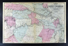 1862 Johnson Civil War Map Richmond Virginia Peninsular Campaign Hampton Roads picture