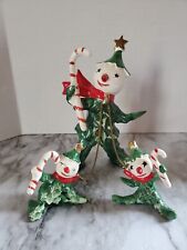 Vintage Commodore Christmas Holly Clown W/Chain Snowman Tree Set Japan Rare READ picture