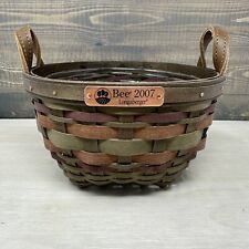 Longaberger 2007 Bee American Craft Basket with Leather Handles and Protector picture