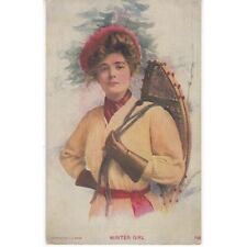 1907 Postcard Winter Girl Copyright SS.Porter Western News Co Chicago Lithograph picture