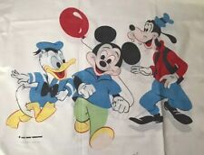 Vintage 1960s Disney Pillowcase Wamsutta Mickey Donald Goofy  Standard Size picture