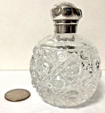 Antique Vintage Crystal Glass Perfume Bottle with Sterling Cap, AS FOUND picture