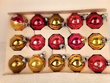 15 Vtg Christmas Holiday Ornaments Glass Balls 1 1/2